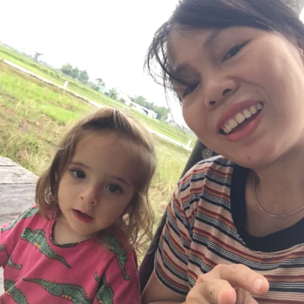 Trang with families in Hoi An