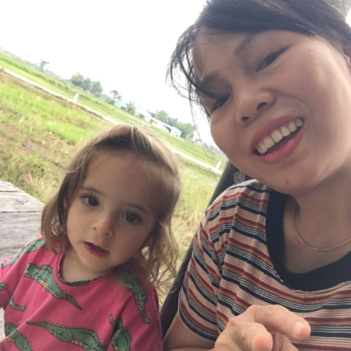 Trang with families in Hoi An