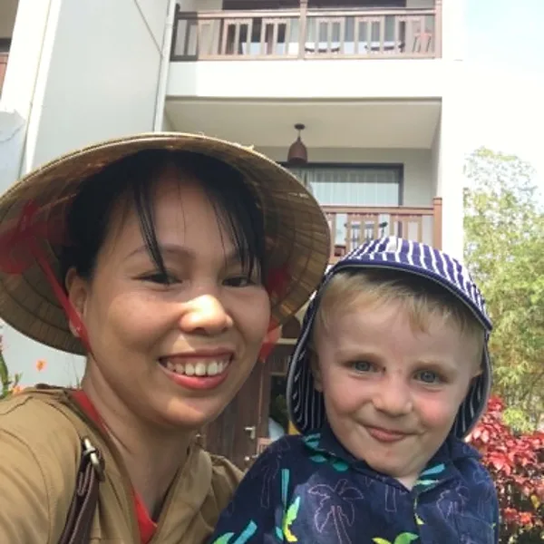Trang with families in Hoi An