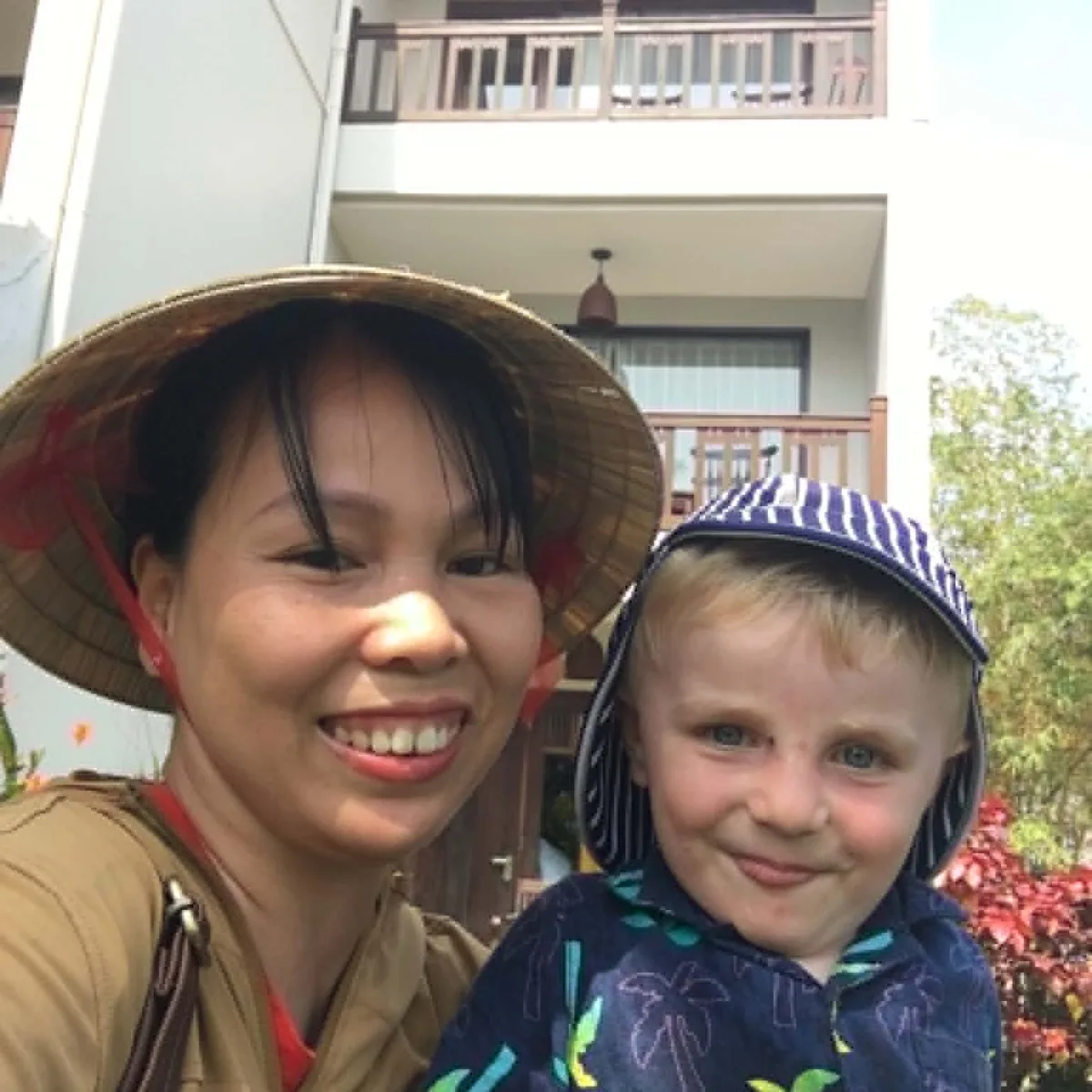 Trang with families in Hoi An